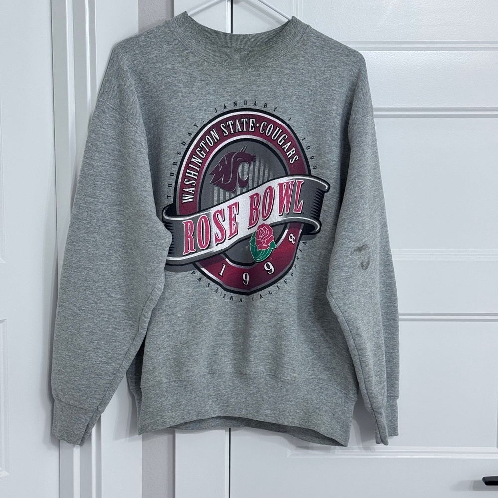 Vtg Washington State Cougars Sweatshirt 90s Rose Bowl Crewneck Shirt Mens Large